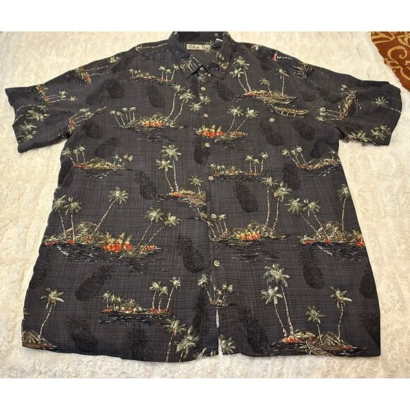 Batek Bay Button-Down Casual Shirt Tropical Beach Theme 100% Rayon Men's Size XL - Picture 11 of 14